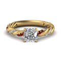 Thumbnail 75 - Twisted Vine Asscher Diamond Ring