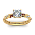 Thumbnail 76 - Twisted Vine Asscher Diamond Ring