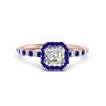 Thumbnail 5 - asscher-cut-sapphire-halo-petite-engagement-ring-in-rose-gold-FD8523ASRGSABLANGLE3-NL-RG