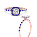 Thumbnail 6 - asscher-cut-sapphire-halo-petite-engagement-ring-in-rose-gold-FD8523ASRGSABLANGLE3-NL-RG