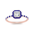 Thumbnail 7 - asscher-cut-sapphire-halo-petite-engagement-ring-in-rose-gold-FD8523ASRGSABLANGLE3-NL-RG