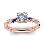 Load image into Gallery viewer, Twisted Vine Asscher Diamond Ring
