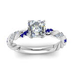 Load image into Gallery viewer, Twisted Vine Asscher Diamond Ring
