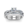 Load image into Gallery viewer, asscher-cut-simple-diamond-twisted-vine-bridal-ring-sets-in-950-Platinum-FD8233AS-NL-WG