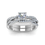 Load image into Gallery viewer, asscher-cut-simple-diamond-twisted-vine-bridal-ring-sets-in-950-Platinum-FD8233AS-NL-WG
