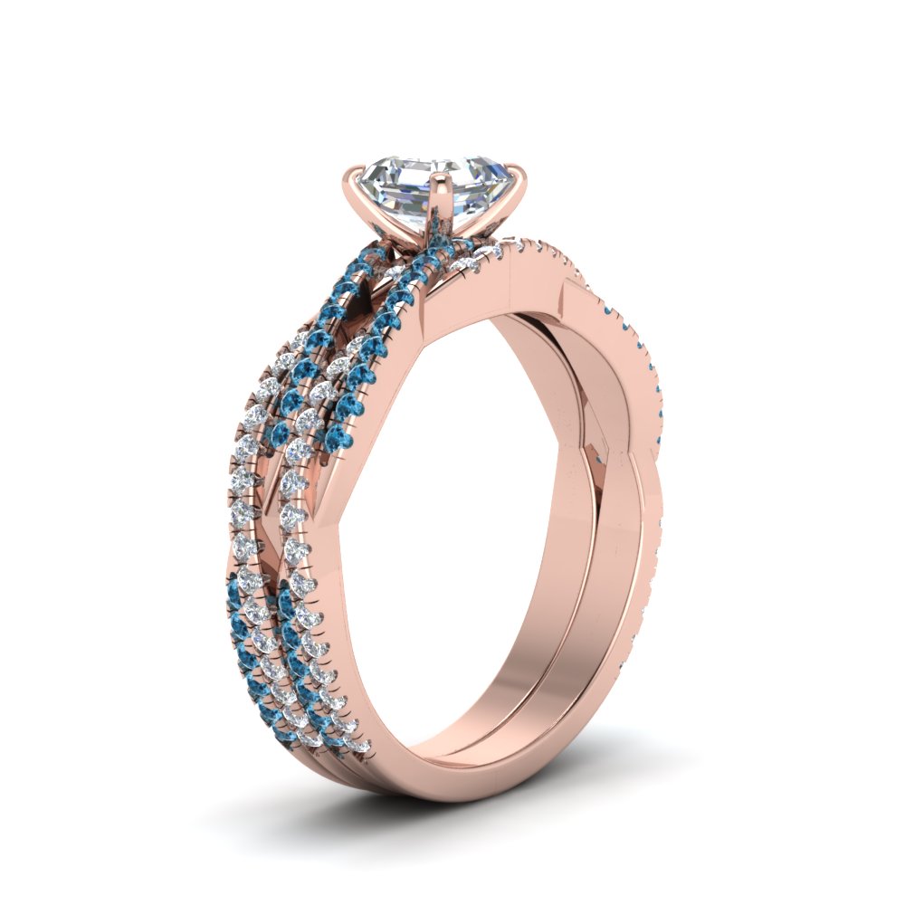 asscher-cut-simple-diamond-twisted-vine-bridal-ring-sets-with-ice-blue-topaz-in-14K-rose-gold-FD8233ASGICBLTO-NL-RG