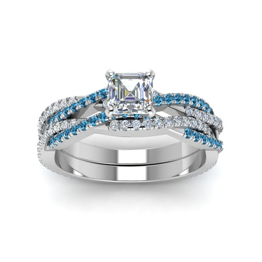 asscher-cut-simple-diamond-twisted-vine-bridal-ring-sets-with-ice-blue-topaz-in-14K-white-gold-FD8233ASGICBLTO-NL-WG