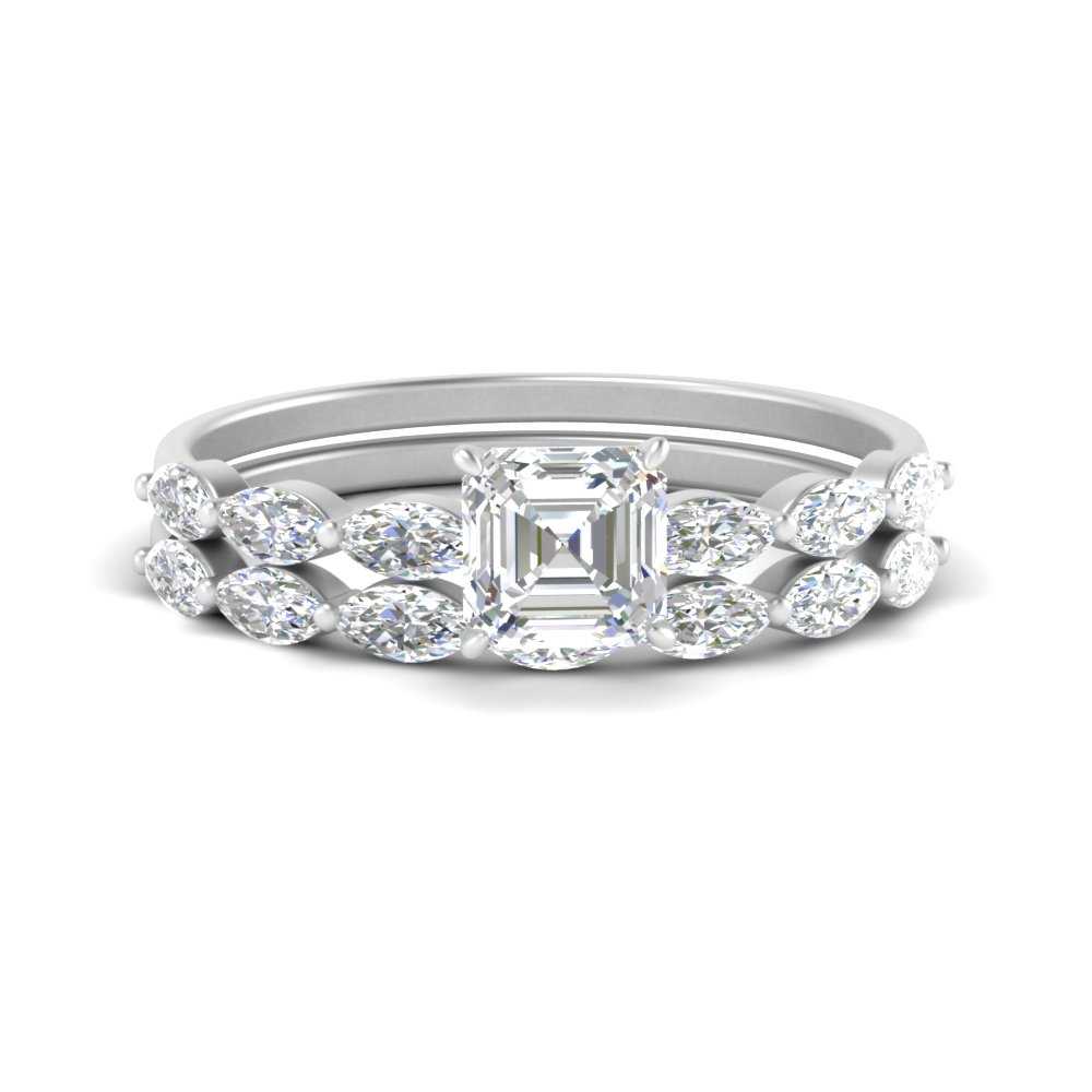 asscher-cut-single-prong-marquise-diamond-engagement-ring-and-band-in-FD9939AS-NL-WG