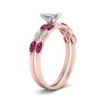 Load image into Gallery viewer, asscher-cut-single-prong-marquise-pink-sapphire-engagement-ring-and-band-in-FD9939ASGSADRPI-NL-RG
