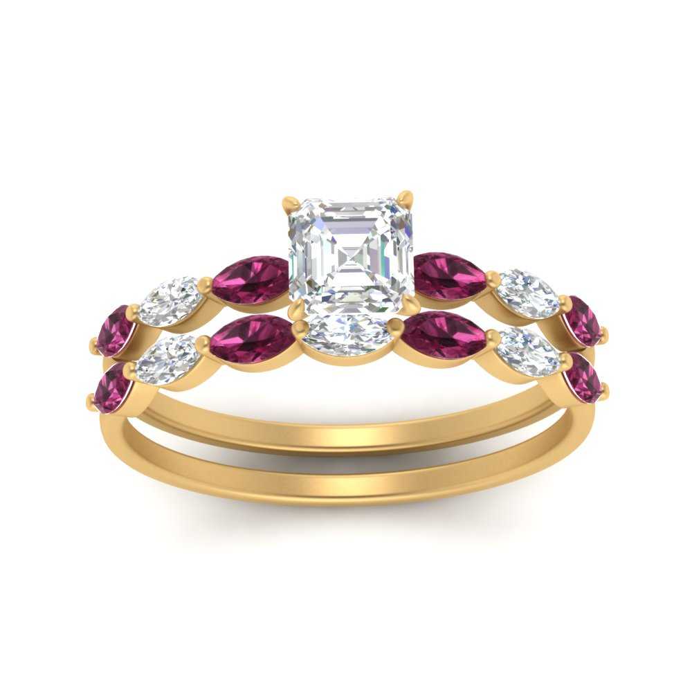 asscher-cut-single-prong-marquise-pink-sapphire-engagement-ring-and-band-in-FD9939ASGSADRPI-NL-YG
