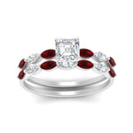 Load image into Gallery viewer, asscher-cut-single-prong-marquise-ruby-engagement-ring-and-band-in-FD9939ASGRUDR-NL-WG
