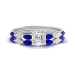 Load image into Gallery viewer, asscher-cut-single-prong-marquise-sapphire-engagement-ring-and-band-in-FD9939ASGSABL-NL-WG

