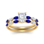 Load image into Gallery viewer, asscher-cut-single-prong-marquise-sapphire-engagement-ring-and-band-in-FD9939ASGSABL-NL-YG
