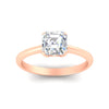 Load image into Gallery viewer, Asscher Solitaire Cathedral Ring With Floral Head