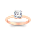 Thumbnail 2 - Asscher Solitaire Cathedral Ring With Floral Head