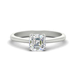 Load image into Gallery viewer, Asscher Solitaire Cathedral Ring With Floral Head
