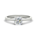 Thumbnail 6 - Asscher Solitaire Cathedral Ring With Floral Head