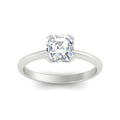 Thumbnail 7 - Asscher Solitaire Cathedral Ring With Floral Head