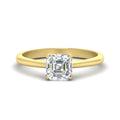 Thumbnail 11 - Asscher Solitaire Cathedral Ring With Floral Head