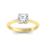 Load image into Gallery viewer, Asscher Solitaire Cathedral Ring With Floral Head

