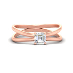 Load image into Gallery viewer, asscher-cut-split-shank-solitaire-engagement-ring-in-rose-gold-fdenr1008asrsleep-nl-rg
