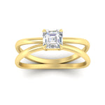 Load image into Gallery viewer, asscher-cut-split-shank-solitaire-engagement-ring-in-yellow-gold-fdenr1008asrangle5-nl-yg