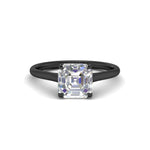 Load image into Gallery viewer, asscher-cut-stunning-solitaire-diamond-ring-in-black-gold-FD11296ASR-NL-BG