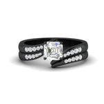 Load image into Gallery viewer, asscher-cut-swirl-channel-diamond-bridal-black-set-in-black-gold-FDENS4028AS-NL-BG.jpg
