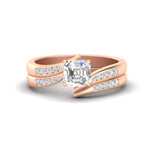 Load image into Gallery viewer, asscher-cut-swirl-channel-diamond-bridal-set-in-rose-gold-FDENS4028AS-NL-RG.jpg
