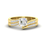 Load image into Gallery viewer, asscher-cut-swirl-channel-diamond-bridal-set-in-yellow-gold-FDENS4028AS-NL-YG.jpg

