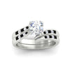 Load image into Gallery viewer, asscher-cut-swirl-channel-diamond-bridal-set-with-black-diamond-in-white-gold-FDENS4028ASGBLACK-NL-WG.jpg