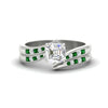 Load image into Gallery viewer, asscher-cut-swirl-channel-diamond-bridal-set-with-emerald-in-white-gold-FDENS4028ASGEMGR-NL-WG.jpg