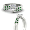 Load image into Gallery viewer, asscher-cut-swirl-channel-diamond-bridal-set-with-emerald-in-white-gold-FDENS4028ASGEMGR-NL-WG.jpg