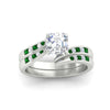 Load image into Gallery viewer, asscher-cut-swirl-channel-diamond-bridal-set-with-emerald-in-white-gold-FDENS4028ASGEMGR-NL-WG.jpg