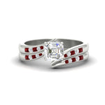 Load image into Gallery viewer, asscher-cut-swirl-channel-diamond-bridal-set-with-ruby-in-white-gold-FDENS4028ASGRUDR-NL-WG.jpg
