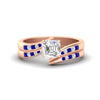 Load image into Gallery viewer, asscher-cut-swirl-channel-diamond-bridal-set-with-sapphire-in-rose-gold-FDENS4028ASGSABL-NL-RG.jpg