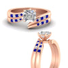 Load image into Gallery viewer, asscher-cut-swirl-channel-diamond-bridal-set-with-sapphire-in-rose-gold-FDENS4028ASGSABL-NL-RG.jpg
