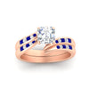 Load image into Gallery viewer, asscher-cut-swirl-channel-diamond-bridal-set-with-sapphire-in-rose-gold-FDENS4028ASGSABL-NL-RG.jpg