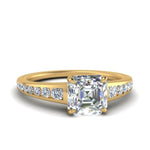 Load image into Gallery viewer, asscher-cut-swirl-engraved-channel-accent-diamond-engagement-ring-in-FD122866ASR-NL-YG
