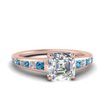 Load image into Gallery viewer, asscher-cut-swirl-engraved-channel-accent-diamond-engagement-ring-with-blue-topaz-in-FD122866ASRGICBLTO-NL-RG
