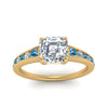 Load image into Gallery viewer, asscher-cut-swirl-engraved-channel-accent-diamond-engagement-ring-with-blue-topaz-in-FD122866ASRGICBLTO-NL-YG