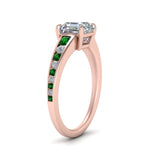Load image into Gallery viewer, asscher-cut-swirl-engraved-channel-accent-diamond-engagement-ring-with-emerald-in-FD122866ASRGEMGR-NL-RG
