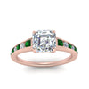 Load image into Gallery viewer, asscher-cut-swirl-engraved-channel-accent-diamond-engagement-ring-with-emerald-in-FD122866ASRGEMGR-NL-RG