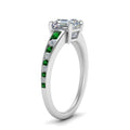 Thumbnail 45 - asscher-cut-swirl-engraved-channel-accent-diamond-engagement-ring-with-emerald-in-FD122866ASRGEMGR-NL-WG