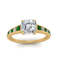 Thumbnail 71 - asscher-cut-swirl-engraved-channel-accent-diamond-engagement-ring-with-emerald-in-FD122866ASRGEMGR-NL-YG