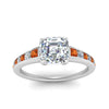 Load image into Gallery viewer, asscher-cut-swirl-engraved-channel-accent-diamond-engagement-ring-with-orange-sapphire-in-FD122866ASRGSAOR-NL-WG