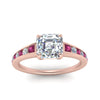 Load image into Gallery viewer, asscher-cut-swirl-engraved-channel-accent-diamond-engagement-ring-with-pink-sapphire-in-FD122866ASRGSADRPI-NL-RG