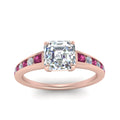 Thumbnail 8 - asscher-cut-swirl-engraved-channel-accent-diamond-engagement-ring-with-pink-sapphire-in-FD122866ASRGSADRPI-NL-RG
