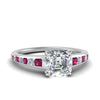 Load image into Gallery viewer, asscher-cut-swirl-engraved-channel-accent-diamond-engagement-ring-with-pink-sapphire-in-FD122866ASRGSADRPI-NL-WG