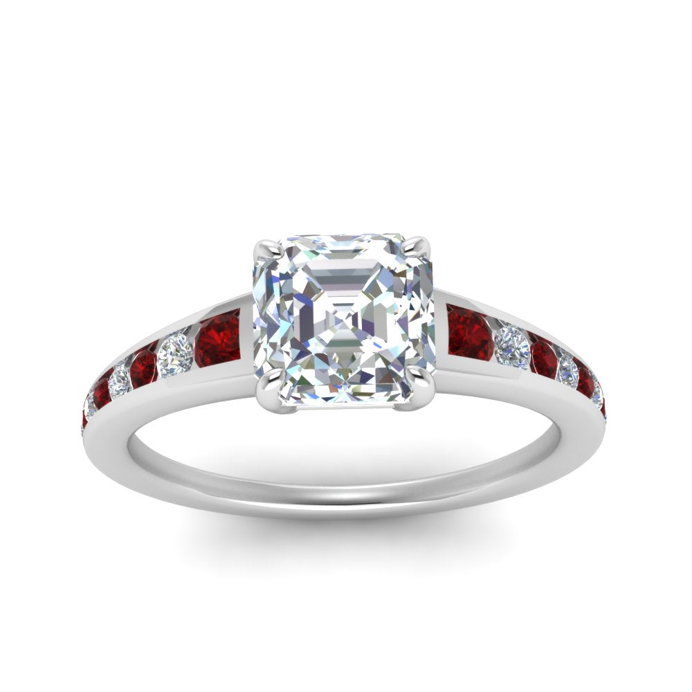 asscher-cut-swirl-engraved-channel-accent-diamond-engagement-ring-with-ruby-in-FD122866ASRGRUDR-NL-WG